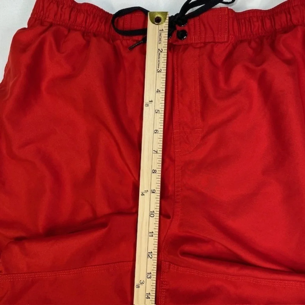Nike Mens Swim Trunks Red Black White Logo‎ Mesh Lined XXL 2XL